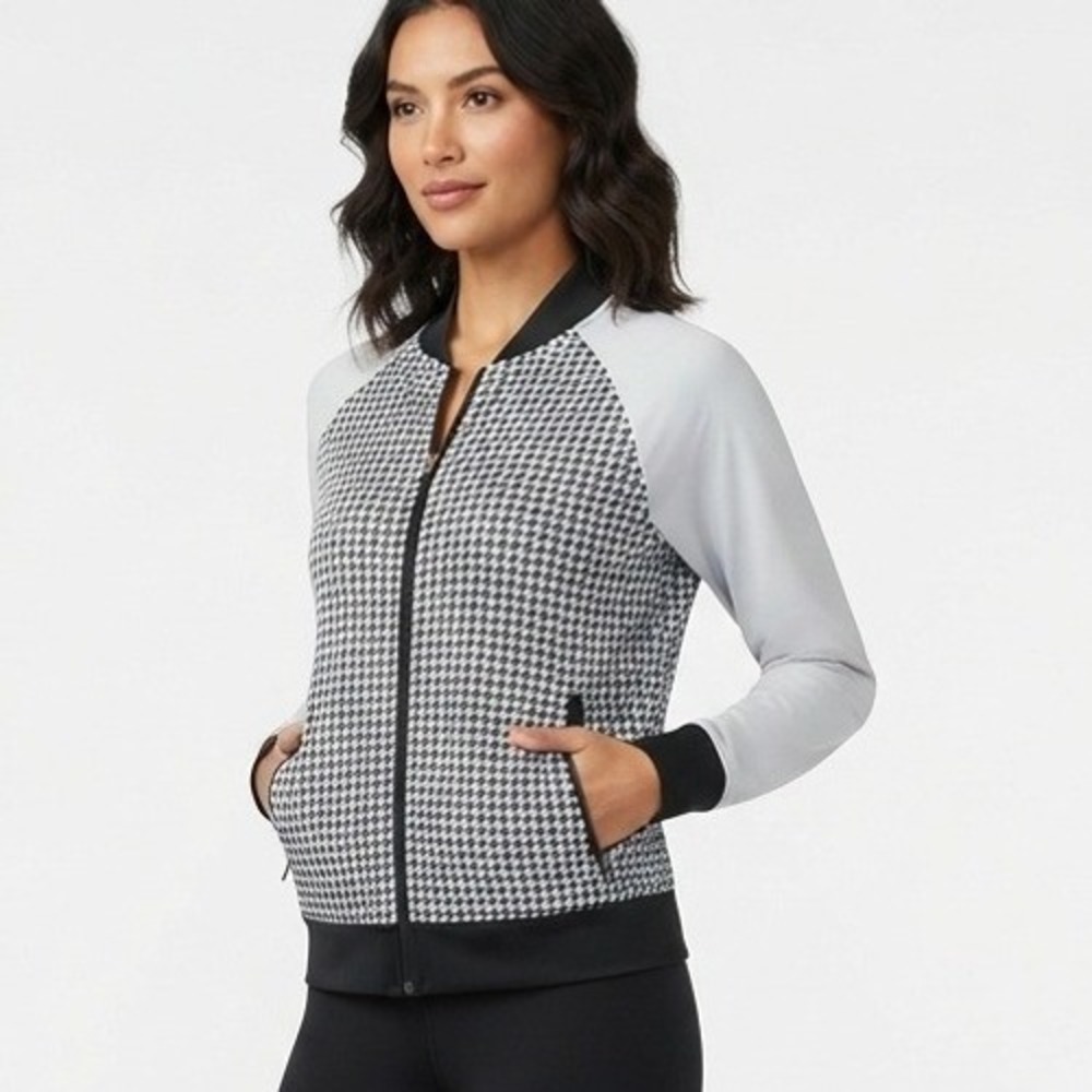 18 Birdies Veronica bomber houndstooth Sporty golf-to-street style - Small
